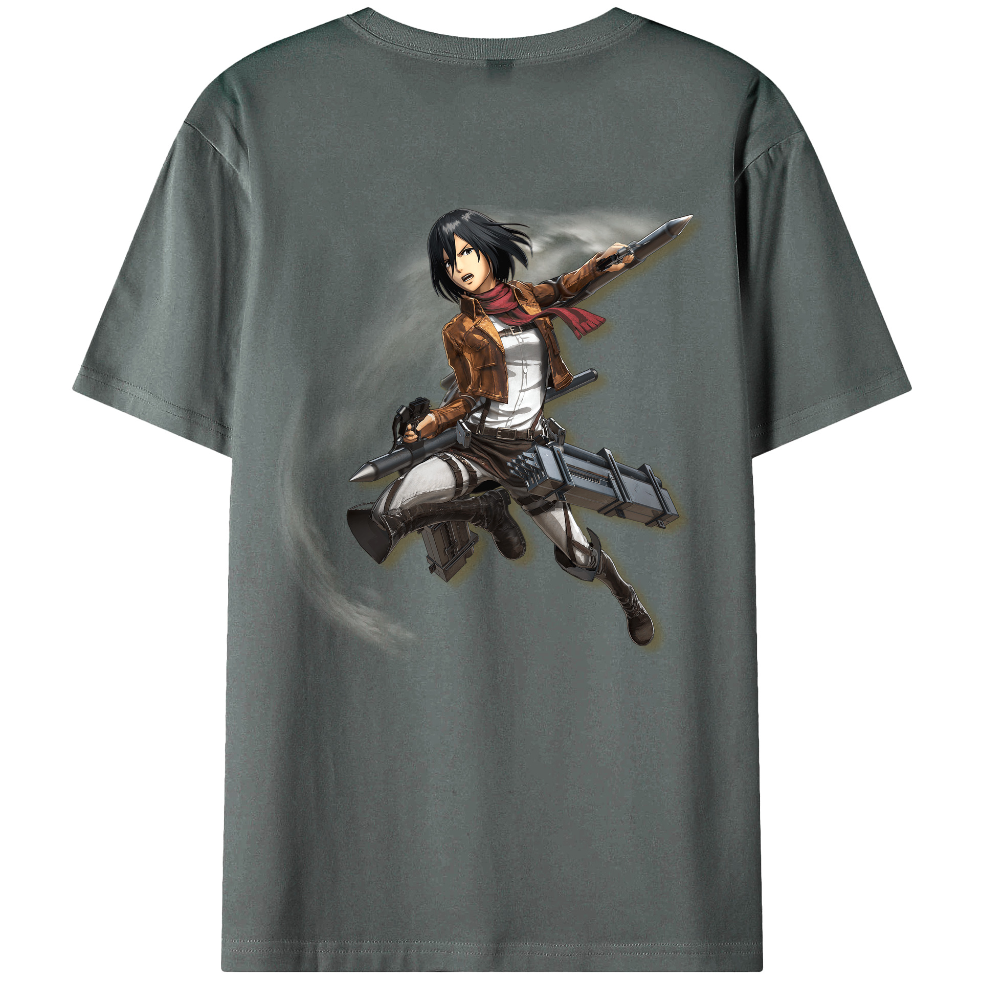 （画像用） 進撃の巨人 ミカサ·アッカーマン Attack on Titan Mikasa Ackerman 綿100％半袖Tシャツ（背面プリント）